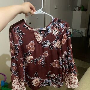 Floral Burgundy Women's Top